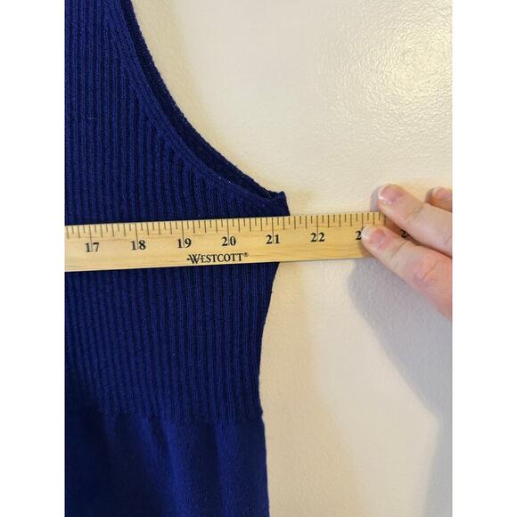 Eileen Fisher Woman Plus Size 100% Wool Knit Cobalt Blue Sustainable Tank Sz 1X - Picture 4 of 6